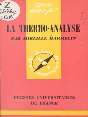 cover image of La thermo-analyse